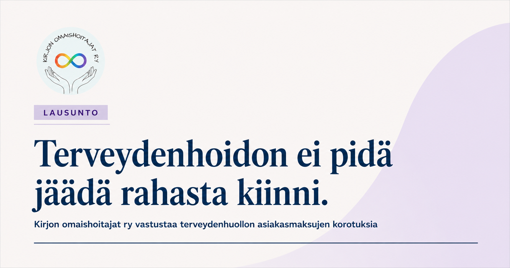 Kirjon omaishoitajat ry vastustaa terveydenhuollon asiakasmaksujen korotuksia